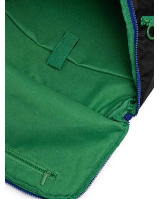 Benetton Black Colour-Block Ripstop Backpack for men