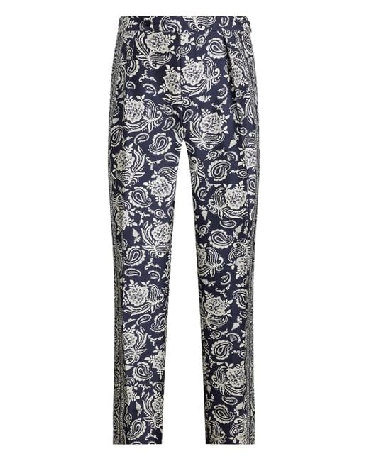 Ralph Lauren Blue Paisley-Print Trousers for men