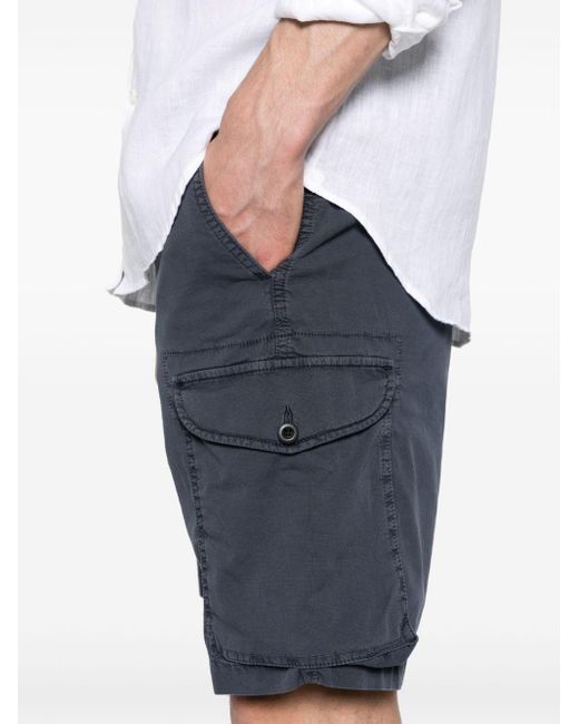 Incotex Blue Textured Cotton Cargo Shorts for men