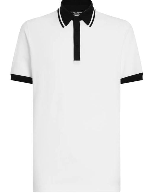 Dolce & Gabbana Poloshirt Met Contrasterende Afwerking in het White voor heren