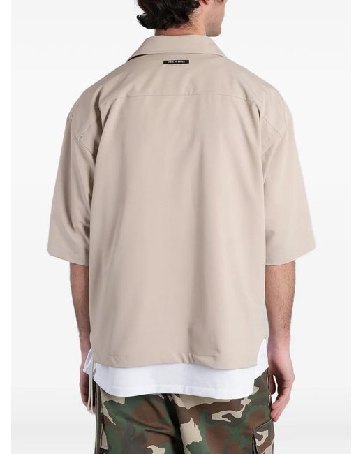 State of Order Natural Short-Sleeved Flap-Pocket Shirt for men