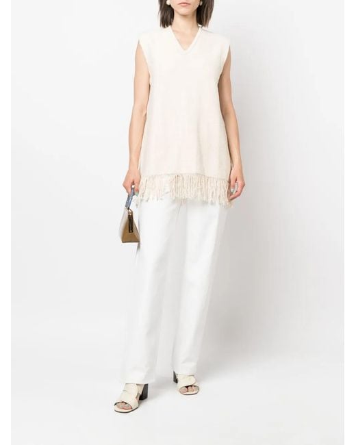 Jil Sander White Top Beige