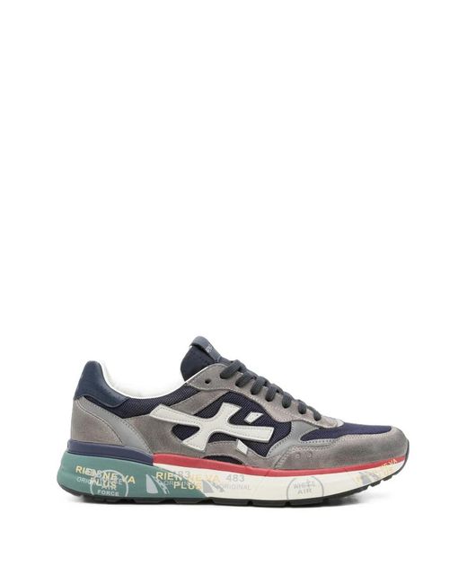 Premiata White Mick Suede Sneakers for men
