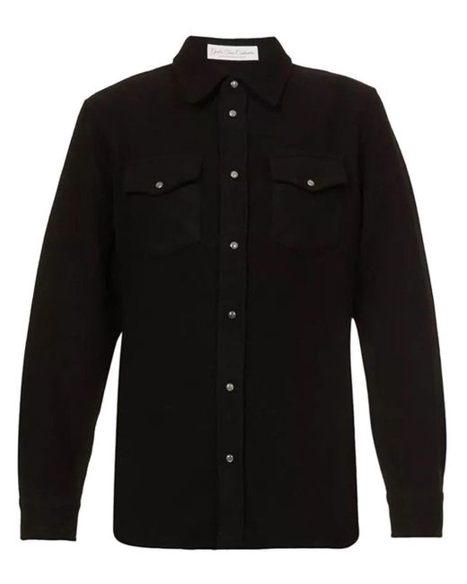 God's True Cashmere Black Long-sleeved Cashmere Shirt for men