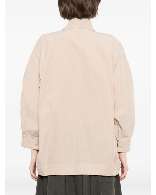 Lemaire Natural Scarf-Detail Long-Sleeve Blouse