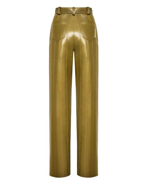 Aleksandre Akhalkatsishvili Green Faux-Leather Trousers