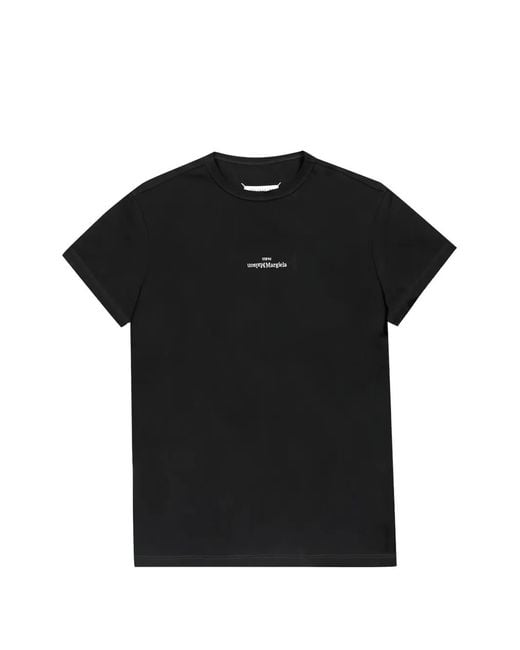Maison Margiela Black Short-Sleeved Logo T-Shirt for men