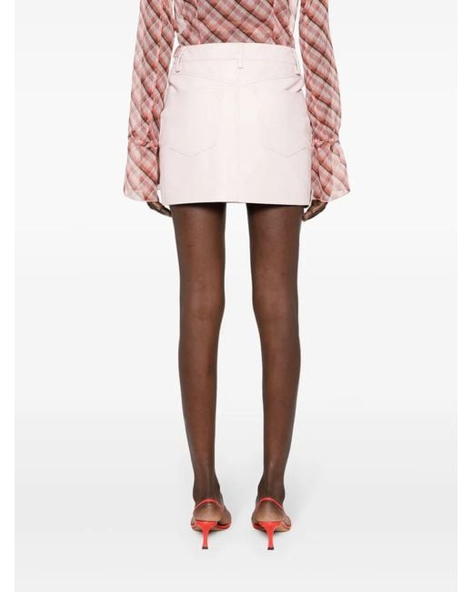 Remain Pink Leather Mini Skirt