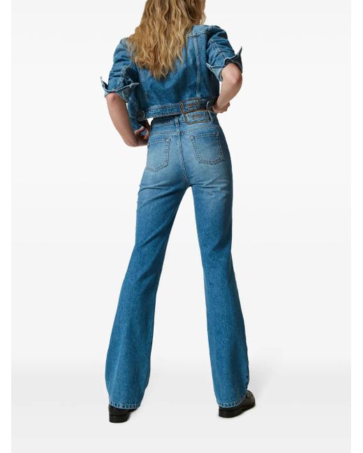 Twinset Blue Five-Pocket Flared Jeans