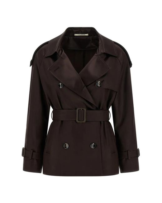 TAGLIATORE ダブルブレスト トレンチコート Tagliatore レディース ブラック Savannah ダブルブレスト トレンチ
