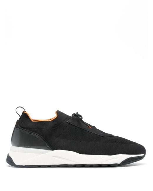 Sneakers Con Inserti di Santoni in Black da Uomo