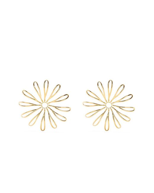 Grandes boucles d'oreilles fleur Jacquemus en coloris Metallic