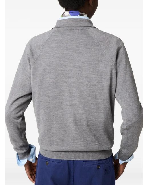Miu Miu Gray Wool Polo Sweater