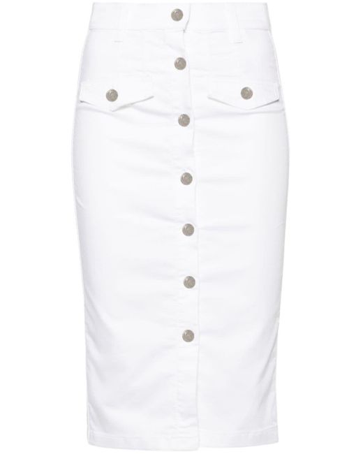 Liu Jo White Buttoned Twill Skirt