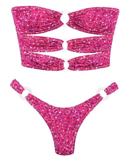 Bikini Cage À Détail D'Anneau Reina Olga en coloris Pink