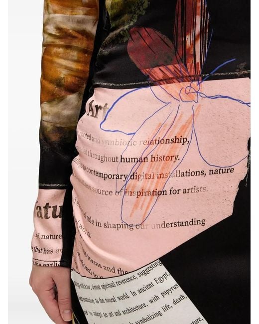 Robe Imprimée À Manches Longues Desigual en coloris White