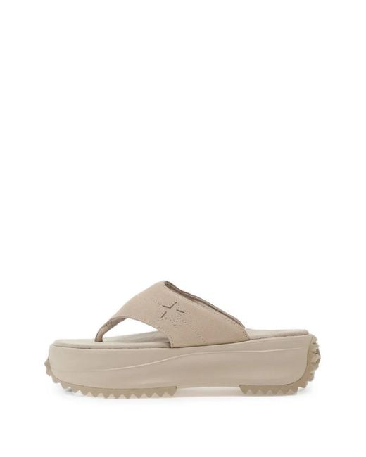 Converse White Run Star Suede Platform Sandals