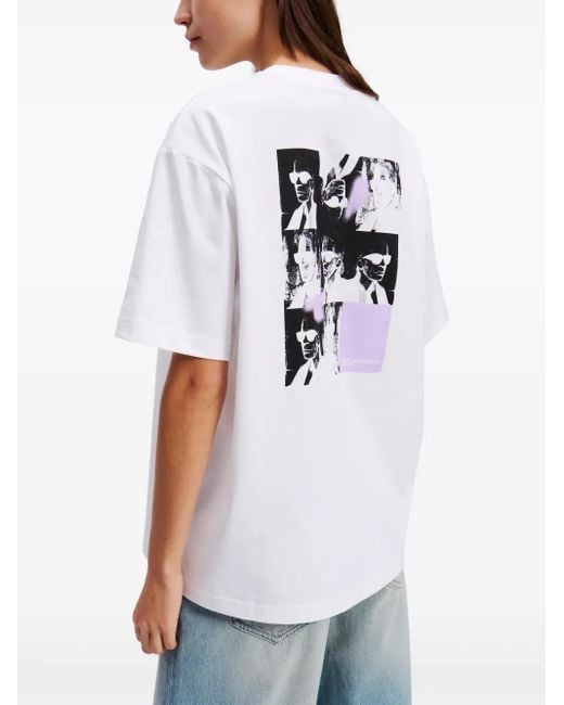 Karl Lagerfeld White Repeated Karl T-Shirt