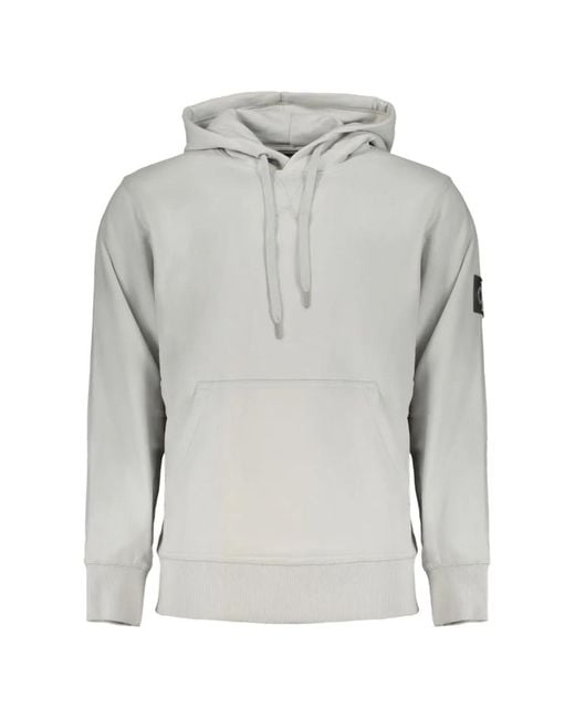 Calvin Klein Gray Hoodie À Patch Logo for men