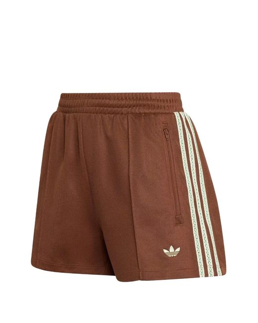 Adidas Brown Summer Glow Side-Stripe Logo-Embroidered Shorts