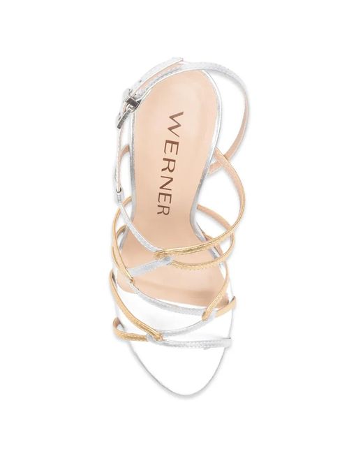 Werner White Strappy Heeled Sandals