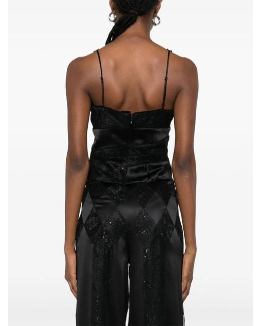 Botsi Black Eterna Patchwork-Design Top