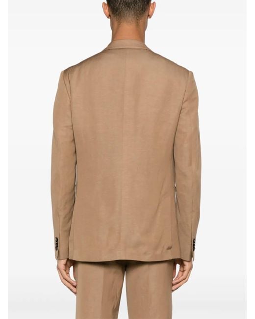 Zegna Brown Trofeo Single-Breasted Blazer for men
