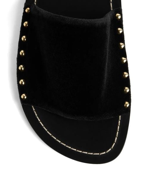 Totême Black Studded Detail Slides