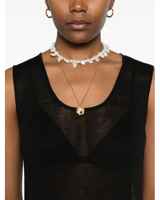 P.A.R.O.S.H. Black Fine-Knit Tank Top