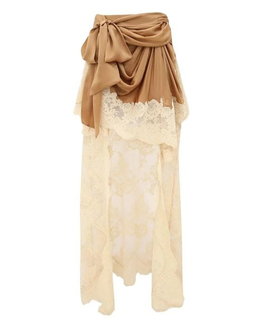 Zimmermann Natural Hypnotic Satin Drape Skirt