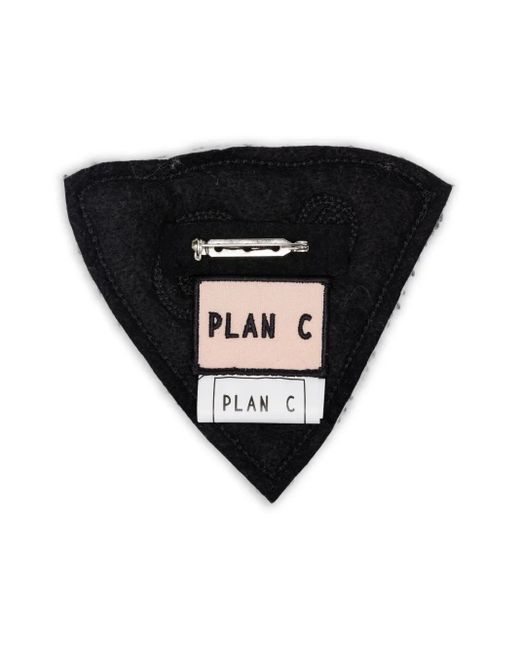 Plan C Gray Triangular Embroidered Pin