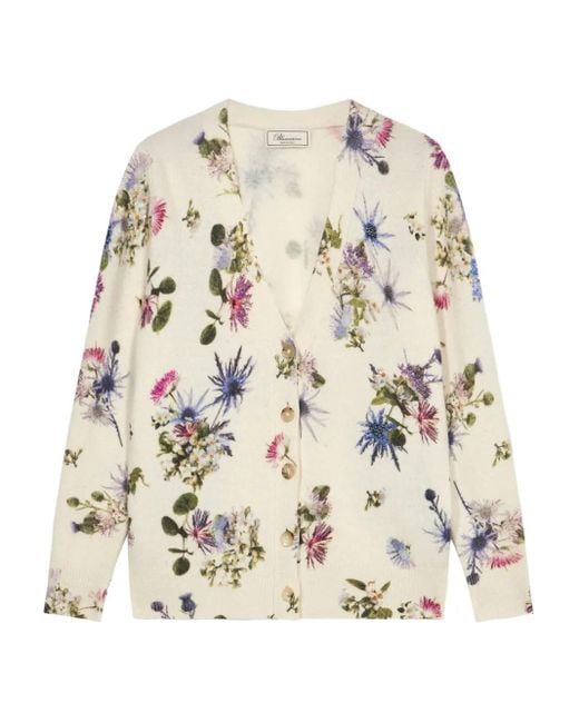 Cardigan À Fleurs En Perles Blumarine en coloris Natural