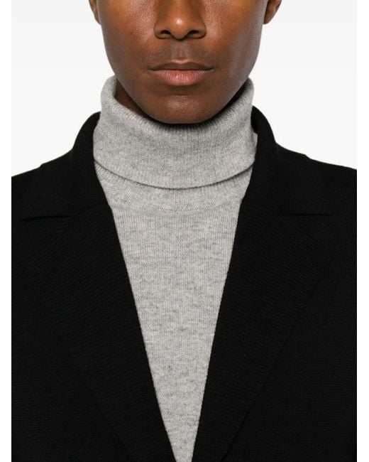 Daniele Fiesoli Black Notch-Lapel Patch-Pocket Cardigan for men