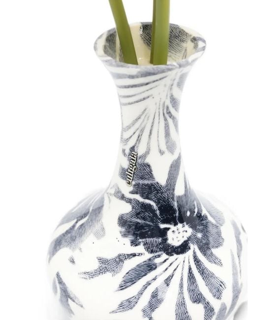 Cult Gaia White Junos Floral-Print Clutch Bag