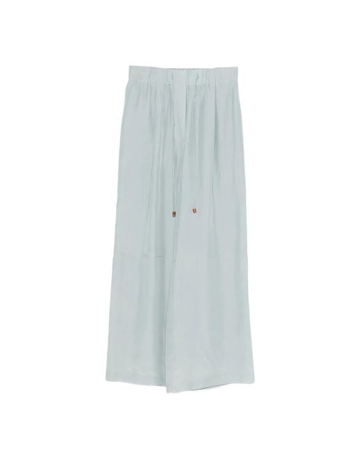 Alysi Blue Drawstrings Straight Trousers