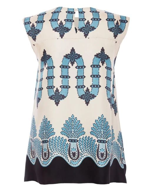 LaDoubleJ Blue Silk San Carlo Sleeveless Top