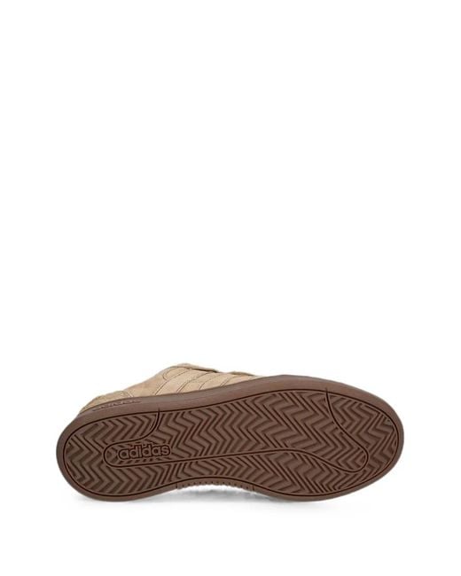 Adidas Brown Ground Court Alpha Suede Panelled Sneakers for men