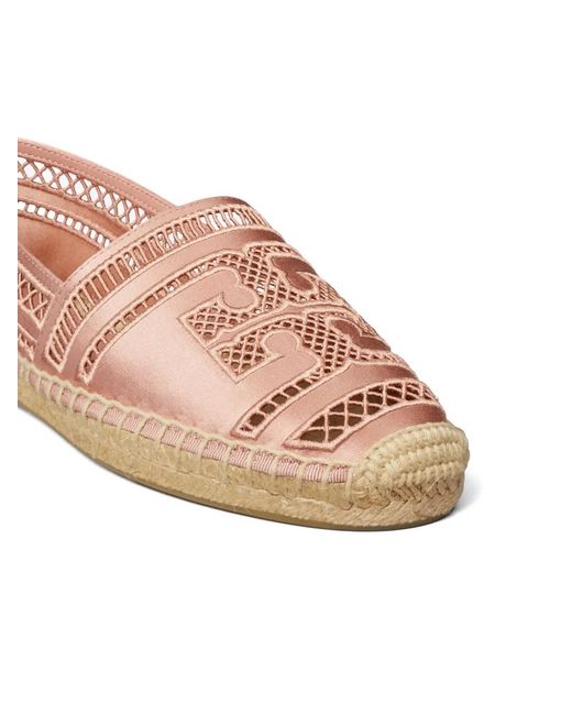 Tory Burch Pink Open Weave Espadrilles