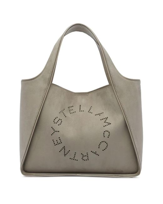Stella McCartney Gray Logo Shoulder Strap Tote
