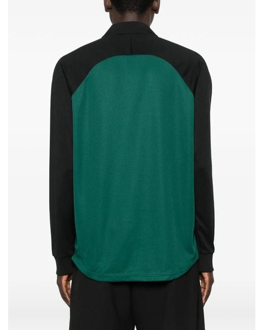 Adidas Green Long-Sleeve Stripe T-Shirt for men