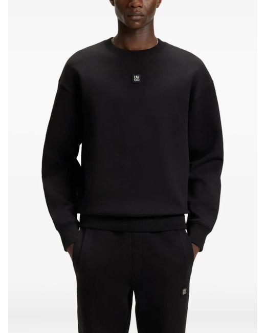 HUGO Black Logo-Patch Sweatshirt for men
