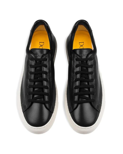 Doucal's Black Baskets En Cuir À Logo Embossé
