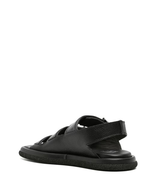Moma Black Lux Buckled Leather Sandals