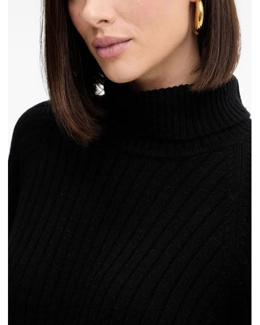 SIMONA CORSELLINI Black Ribbed Turtleneck Sweater
