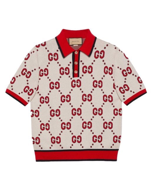 Polo de algodón Gucci de hombre de color Red