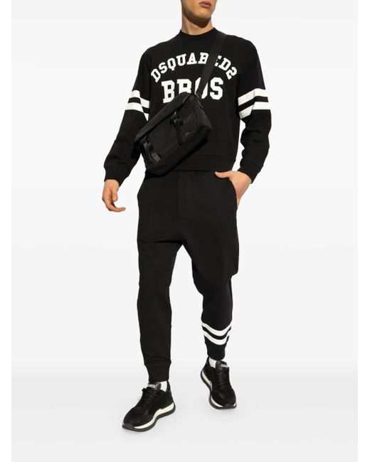 DSquared² Black Wash Football Sweatshirt for men