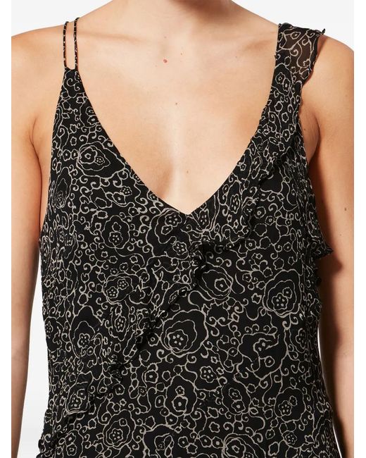 Isabel Marant Black Luxie Geometric-Pattern Maxi Dress