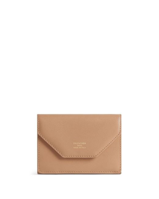 Balenciaga Natural Envelope Leather Mini Wallet