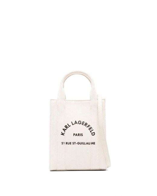 Karl Lagerfeld White Small Rue St-Guillaume Tote Bag