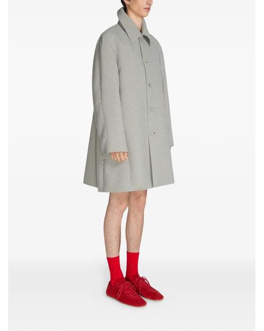 Dries Van Noten Gray Gingham Coat for men